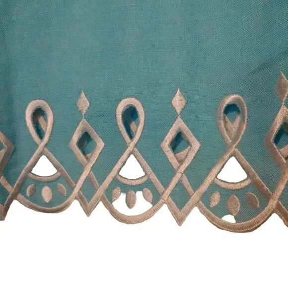 Bobb Mackie Robin Egg Blue 2 piece Tank/Button Shirt White Embroidery Eyelet 2X - Picture 10 of 13